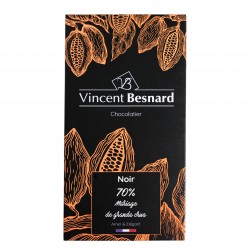 Tablette Noir 70% Mariage de grands crus - Vincent Besnard Chocolatier Pâtissier