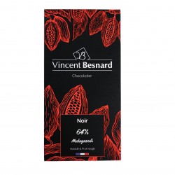 Tablette Noir 64% Madagascar - Vincent Besnard Chocolatier Pâtissier