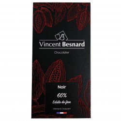 Tablette Noir 60% Eclats de fève - Vincent Besnard Chocolatier Pâtissier