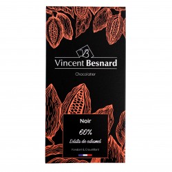 Tablette noir 60% Eclats de caramel - Vincent Besnard Chocolatier Pâtissier