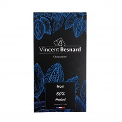 Tablette Noir 60% Mendiant - Vincent Besnard Chocolatier Pâtissier