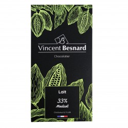 Tablette Lait 33% Mendiant - Vincent Besnard Chocolatier Pâtissier