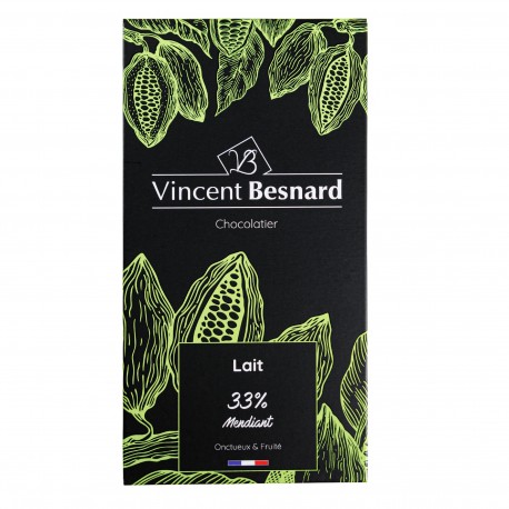 Tablette Lait 33% Mendiant - Vincent Besnard Chocolatier Pâtissier